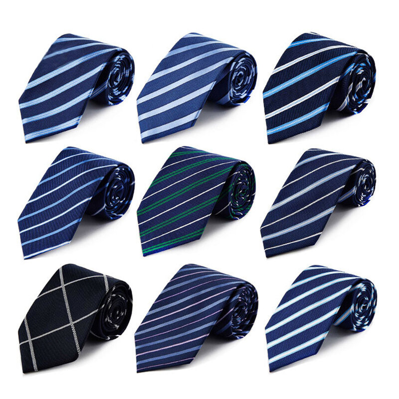 HUISHI 35 стилей мужские 100% шелковые голубые галстуки полосатая решетка 8 см стандартная ежедневная одежда галстук деловые свадебные подарки