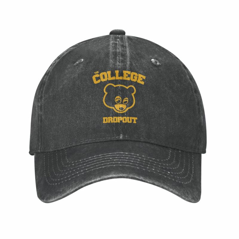 Vintage The College Dropout Kanye West Baseball Cap Unisex Style Distressed Denim Sun Cap Outdoor All Seasons Travel Hats Cap
