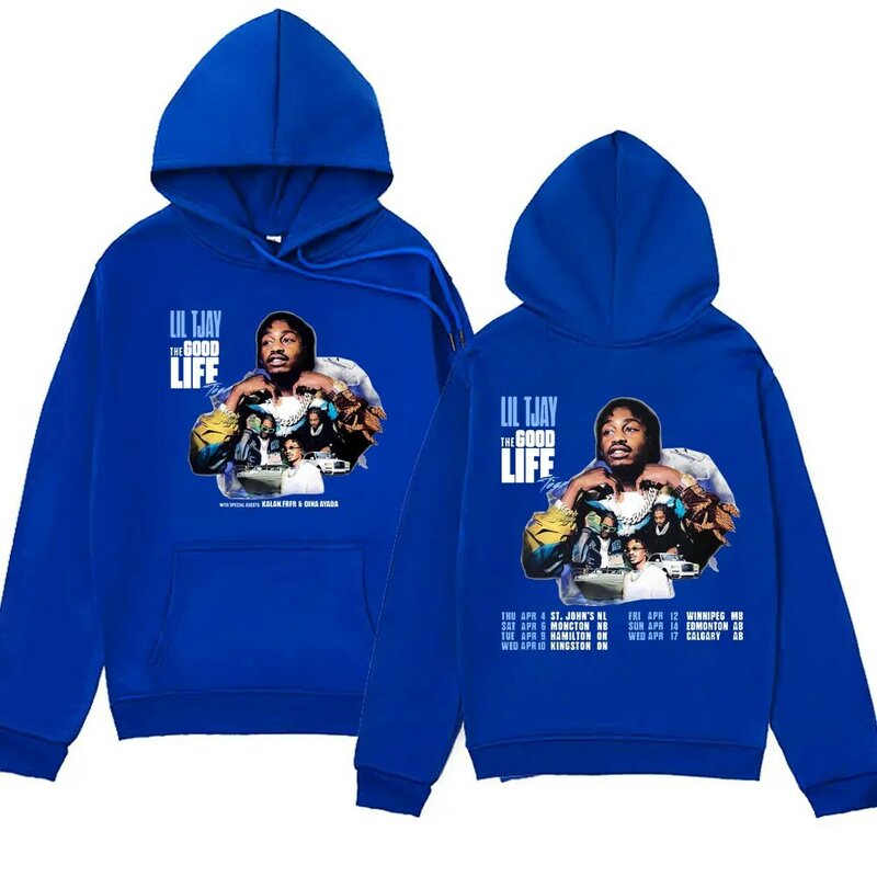 Rapper Lil Tjay Destined 2 Win Graphic Hoodie Men Women Hip Hop Vintage Fleece Pullover Oversized Streetwear Hooded Sweatshirts