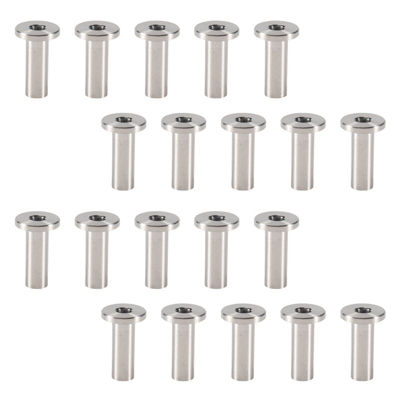 20Pcs Stainless Steel Protector Sleeves Protective Sleeves Grommet Kit For 1/8Inch Wire Rope Cable Railing, DIY Balustrade T316
