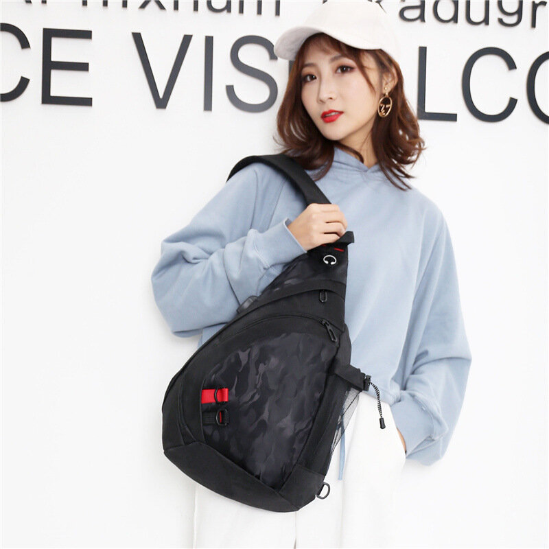 Новая модная мужская нагрудная сумка для капель воды рюкзак для зарядки через плечо с USB-портом слинг нагрудная сумка Модная студенческая сумка