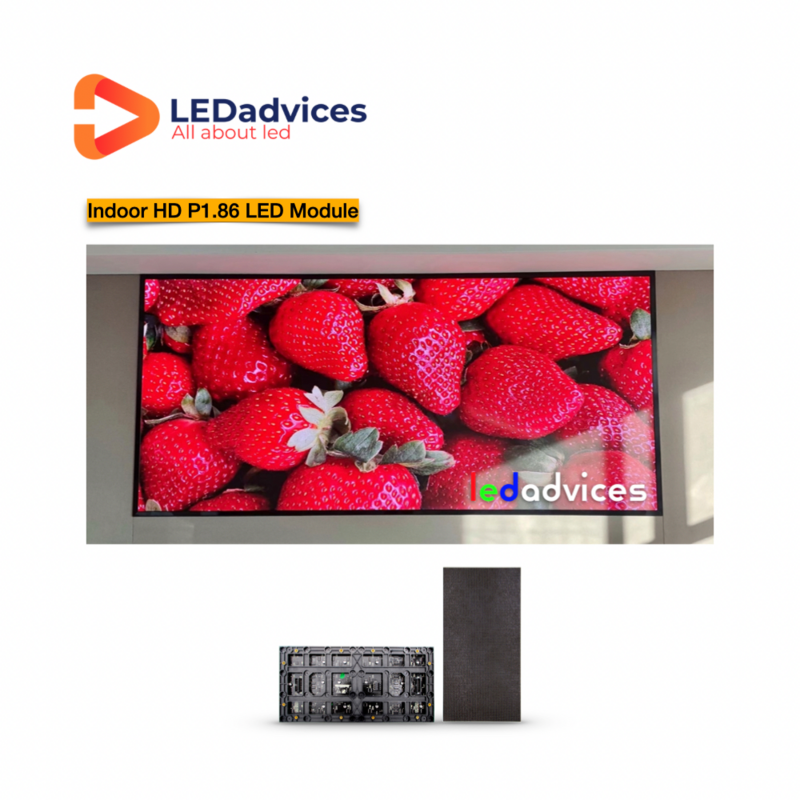 Módulo LED P1.86 3840Hz HD para interior, paso pequeño a todo Color, SMD1515, 320x160mm, instalación fija, pantalla de vídeo, pared