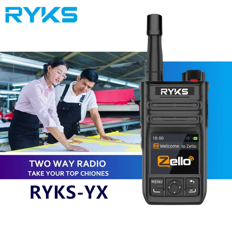 PTT Zello-walkie-talkie profesional, Radio de largo alcance, Tarjeta Sim 4g, red WiFi, 100 millas