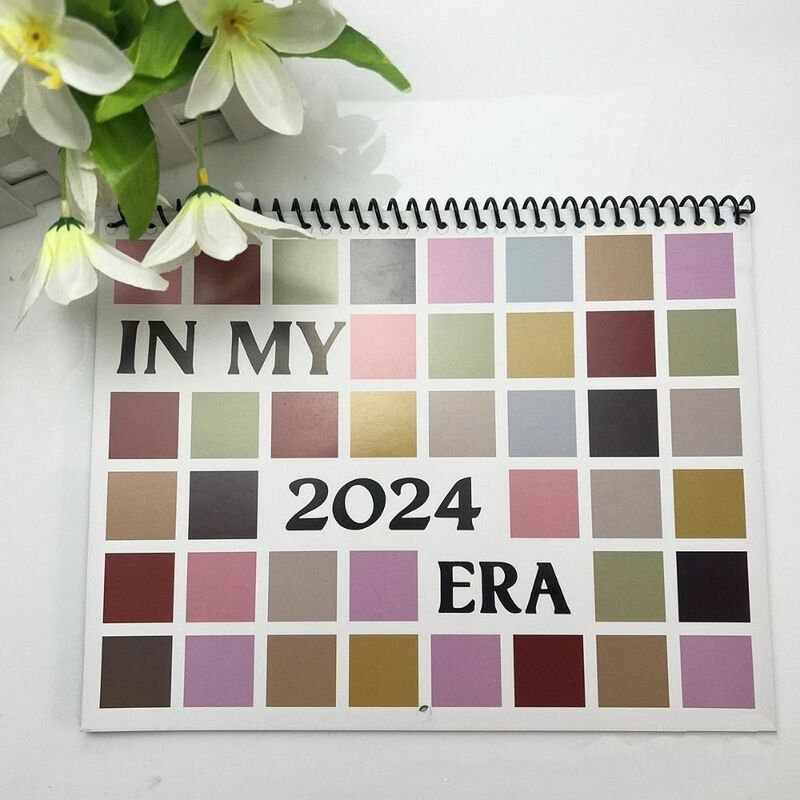 Calendario colgante de papel para interiores, regalos de Año Nuevo con bobina de pared, planificación de tiempo, gira las Eras, 2024