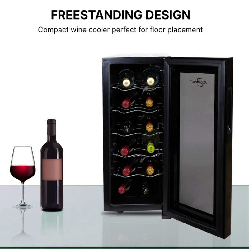 Koolatron Refrigerador independente vinho, Wine Cellar Frigorífico, Tabletop, 12 Garrafa