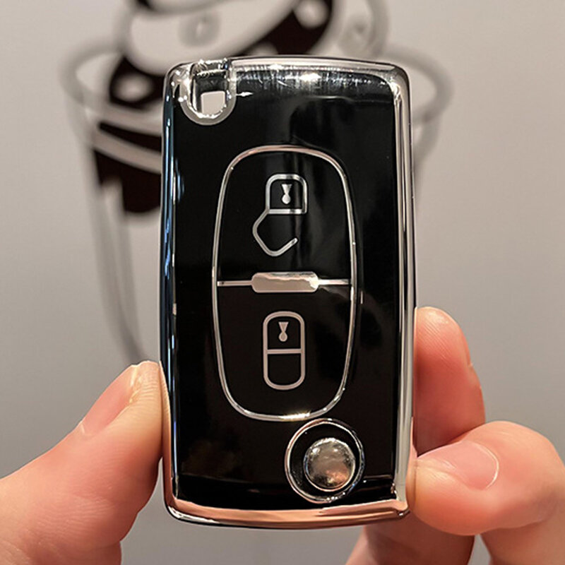 Чехол для автомобильного ключа из ТПУ с 2 и 3 кнопками, чехол-держатель для Peugeot 308, 207, 307, 3008, 5008, брелок для Citroen C2, C3, C4, C8, аксессуары для ключей