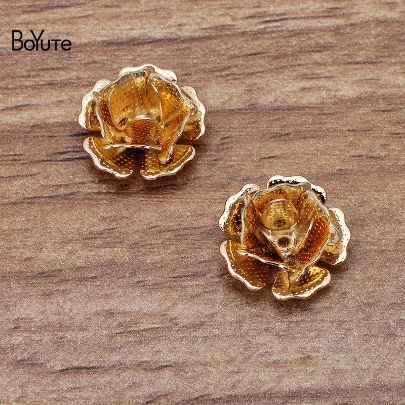 BoYuTe (100 Pieces/Lot) 14MM Metal Brass Flower Materials Factory Supply Handmade DIY Jewelry Making Accessories