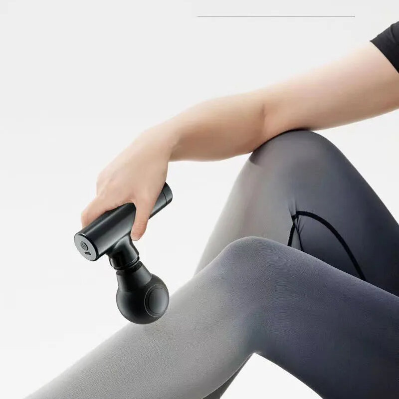 Mini pistola de masaje con pantalla LCD, masajeador muscular portátil, pistola de Fascia eléctrica para cuello, pie y cuerpo, 6 cabezales