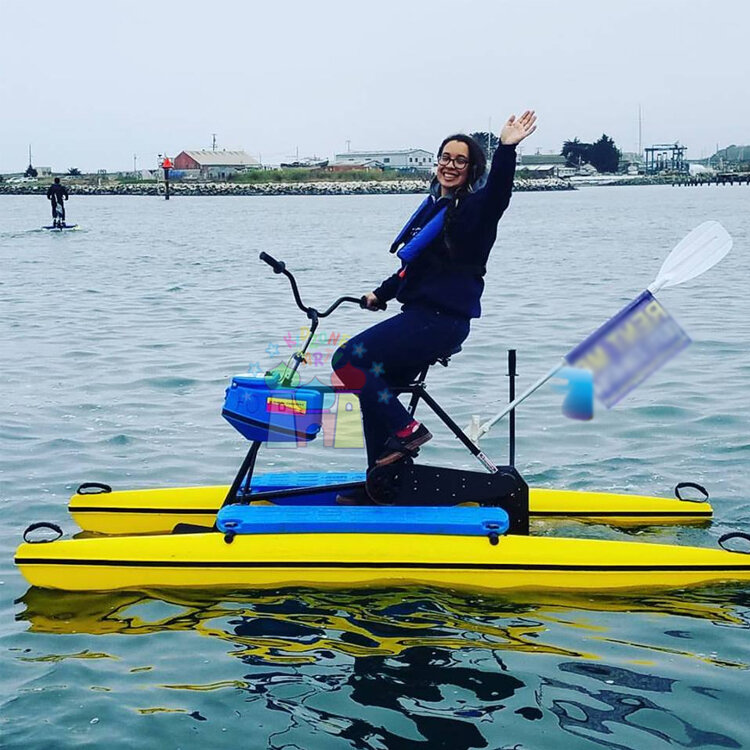 Bicicleta de caiaque soprando ar, Bicicleta de água inflável para lago, Diversão comercial, Esportes marinhos