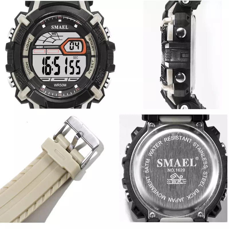 SMAEL Men Outdoor Sports Watches Countdown Alarm Fashion Digital Watch Male Clock Waterproof Wristwatches Relogio Masculino