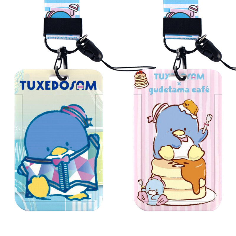 W Tuxedo Sam Sanrio Photocard Holder Keychain Kpop Students Card Protectors Pink ID Bank Cards Cover School Stationery