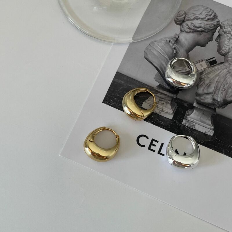 Женские серьги из серебра 925 пробы, с круглым золотом
