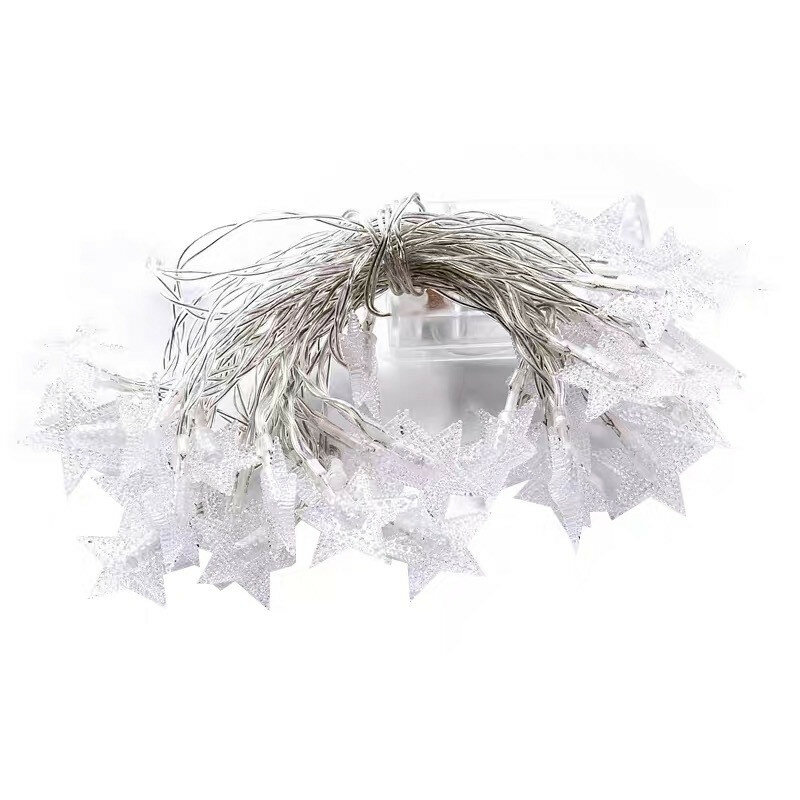 Cadena de luces LED con forma de estrella, guirnaldas centelleantes alimentadas por USB, luces de hadas para el hogar, fiesta de Navidad, decoración de boda, 3M, 6M, 10M