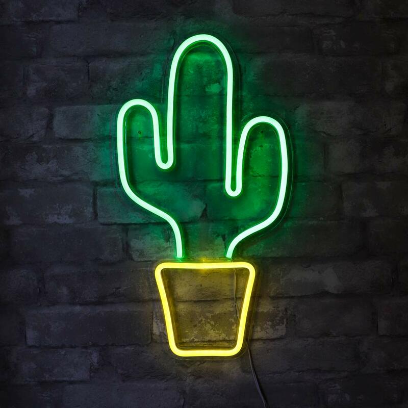 Led Cactus insegne al Neon luce notturna decorativa da parete per la decorazione della casa della camera da letto luce al Neon alimentata da spina Usb