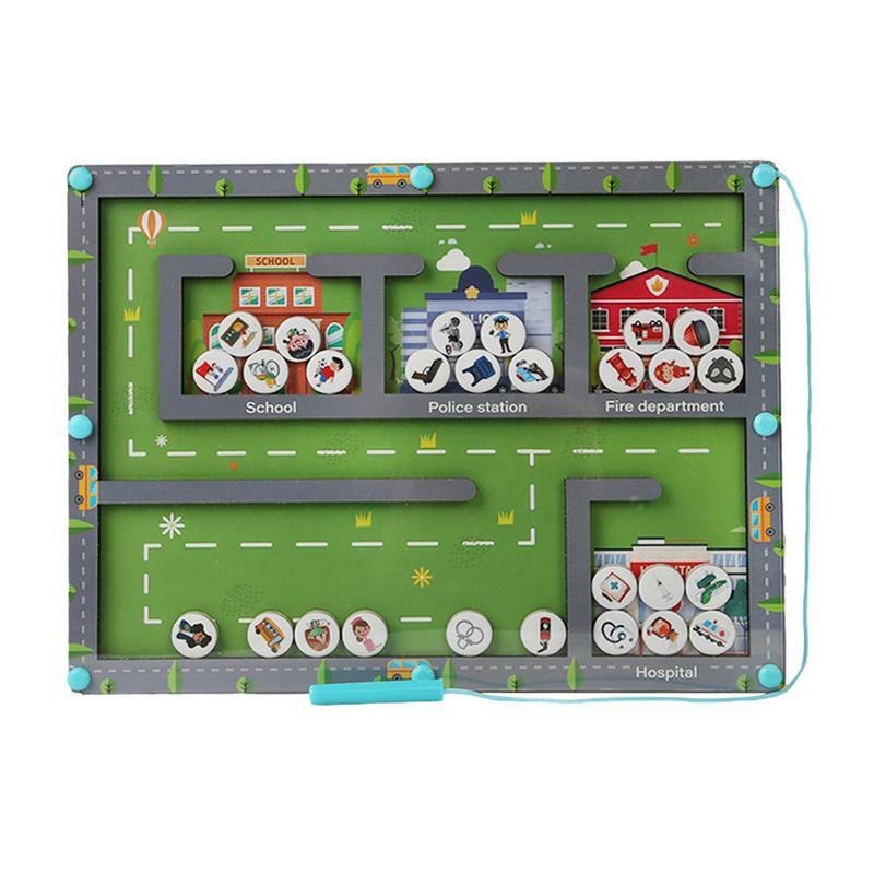 กระดานแม่เหล็กจำแนก permainan Teka-teki จับคู่บอร์ดการจำแนกแม่เหล็กลูกปัดเกมแม่เหล็กของเล่นมอนเตสซอรี่