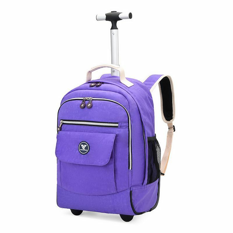 Рюкзак на колесиках для женщин, дорожный школьный ранец для Ноутбука 18 дюймов с 2 колесиками для подростков, чемодан для ручной клади