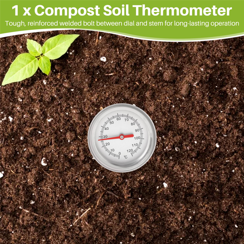 Kompostowy termometr do gleby 20 Cal 50 Cm długości najwyższej jakości detektor sonda pomiarowa ze stali nierdzewnej klasy spożywczej