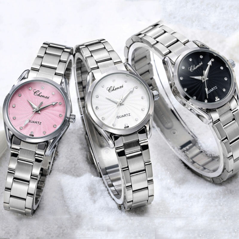 Orologi da donna con quadrante piccolo quadrante rosa orologio al quarzo analogico da donna impermeabile con cinturino in acciaio inossidabile orologio classico alla moda