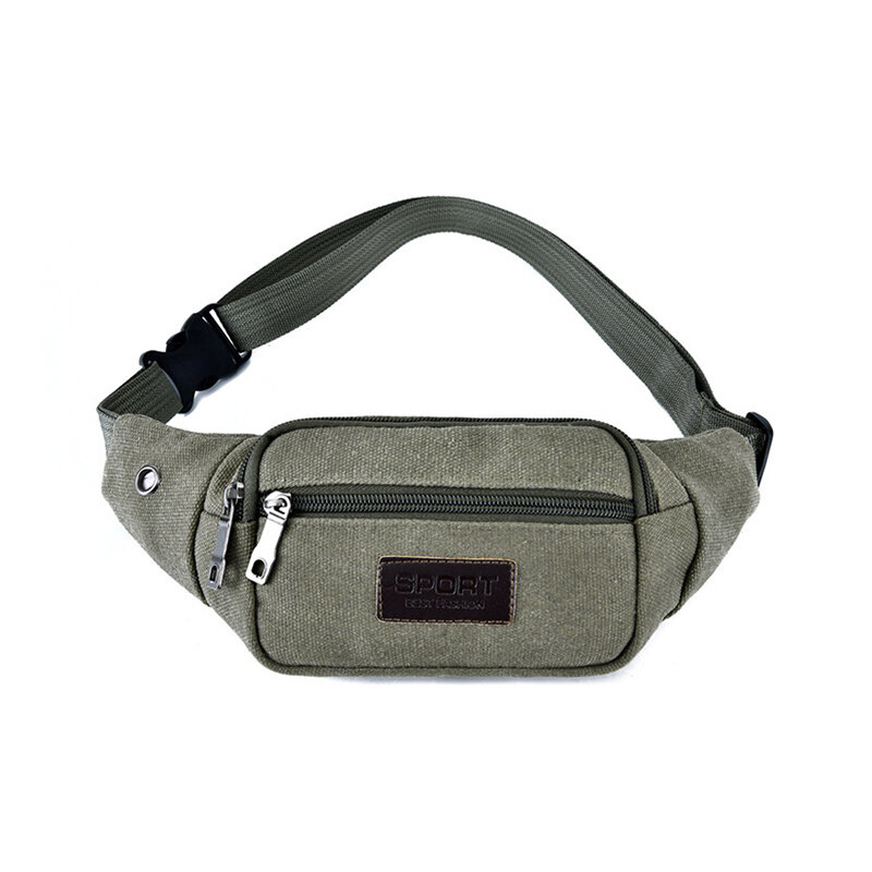 Swobodna płócienna torba biodrowa Unisex funkcjonalna torba na talię torba na telefon komórkowy mężczyzn i kobiet wygodna saszetka na pasek