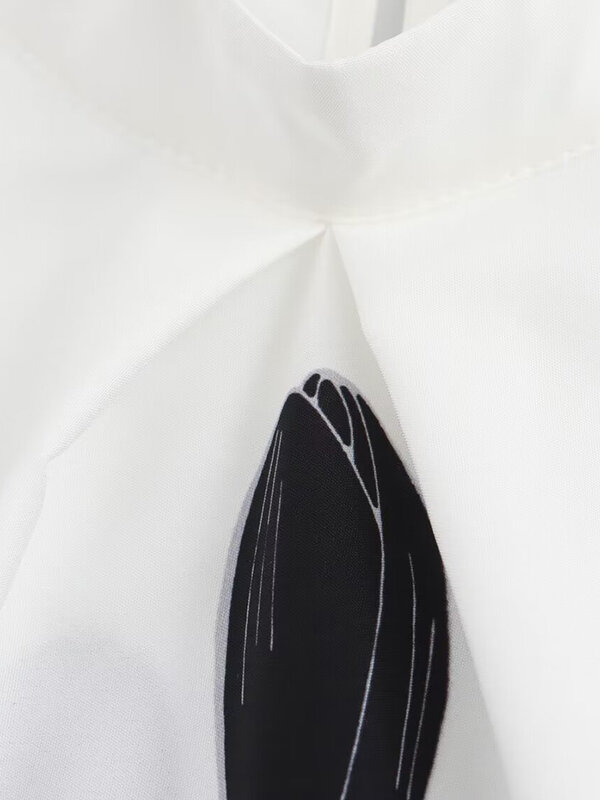 Женская блузка с круглым вырезом, коротким рукавом и цветочным принтом