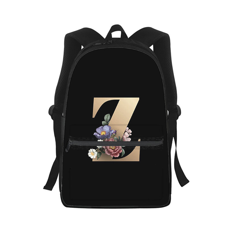 Personality Art letter flower Men Women Backpack 3D Print Fashion Student School Bag Laptop Backpack Kids Travel Shoulder Bag