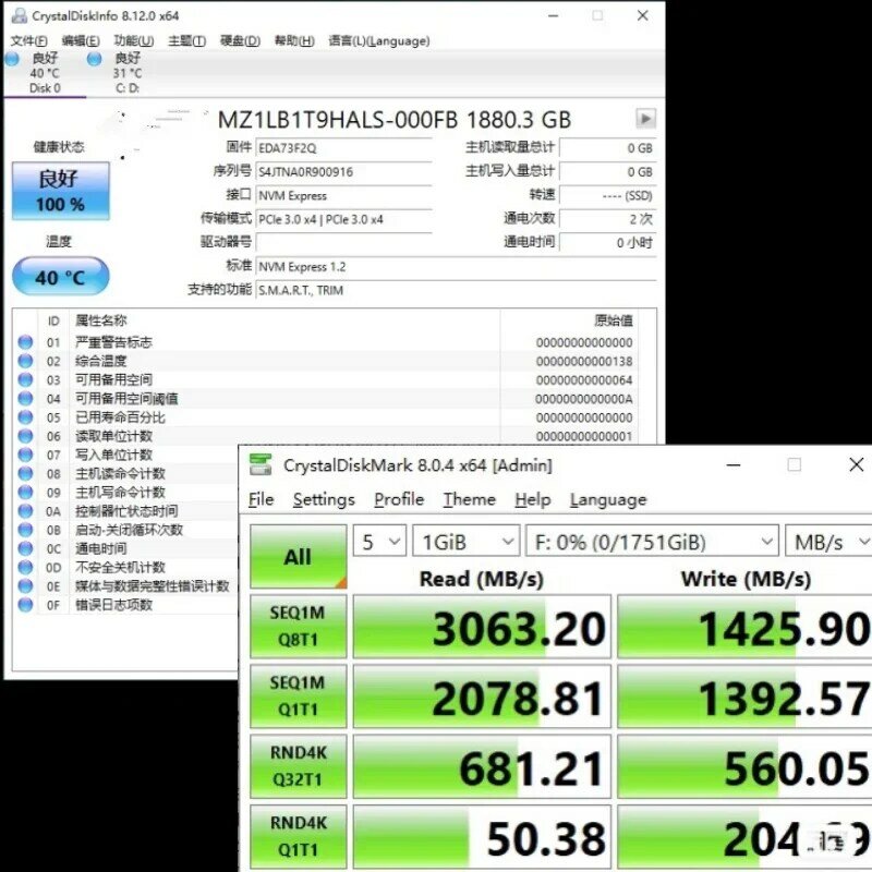 Unidade de estado sólido original, SSD para Samsung PM983 1.92T 22110, tamanho Nvme Pcie3.0, protocolo Enterprise