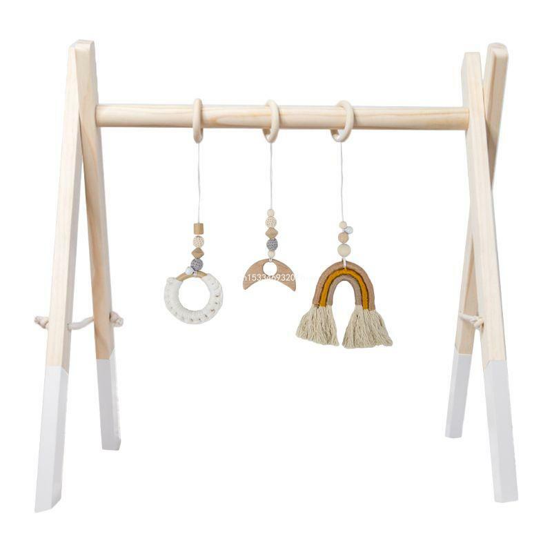 1 Juego marco nórdico para jugar gimnasio, colgante actividades para bebé, marco madera para gimnasio, estante para
