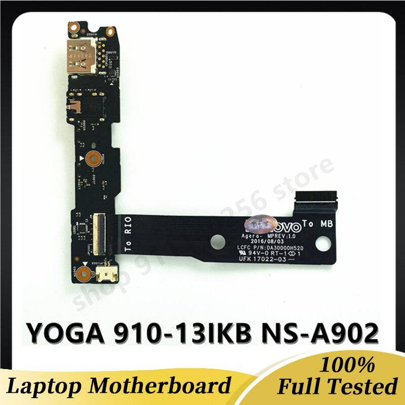 고품질 레노버 요가 910 요가 910-13IKB NS-A902 DA30000H520 USB 오디오 보드 W/케이블 노트북 마더 보드 100% 전체 테스트