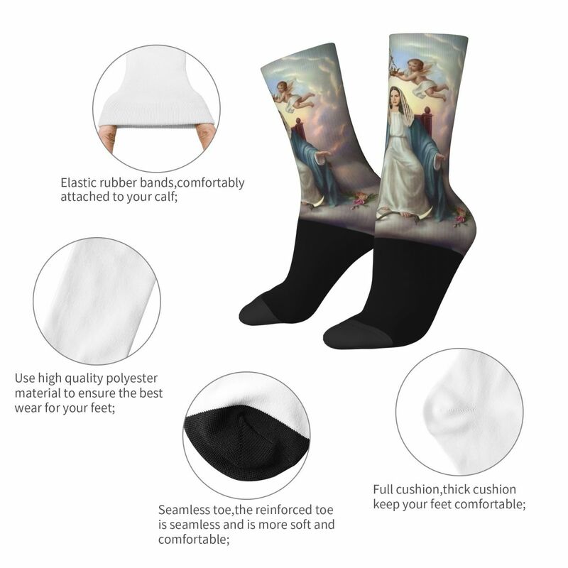 Kaus kaki ibu kami Lana Del Rey Merch nyaman Vintage Angel Skateboard kaus kaki tabung tengah nyaman untuk hadiah terbaik uniseks