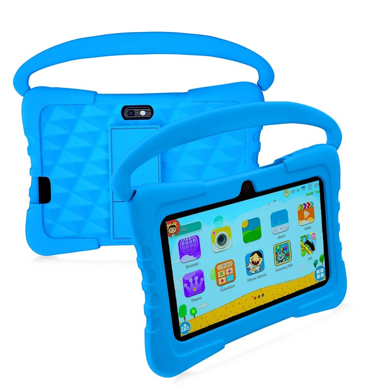 แท็บเล็ต7นิ้วแอนดรอยด์12เด็ก Google Play Core4GB Quad + 64GB ROM กล้องคู่บลูทูธ5G ของขวัญสำหรับเด็ก