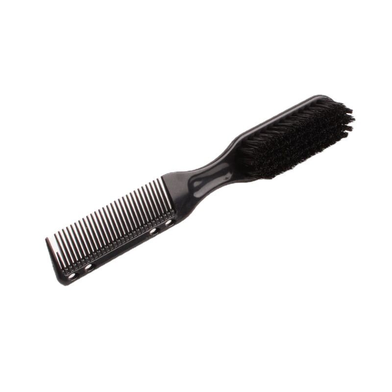 Double-sided Comb Brush Black Small Beard Styling Brush Professional Shave Beard Brush Barber Vintage Carving Cleaning Brush