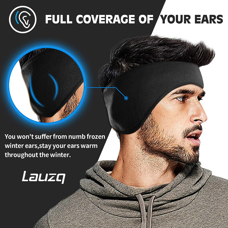 Fleece Ear Warmer Headband para homens e mulheres, capa de orelha grossa, corrida, esqui, equitação, tempo frio, inverno