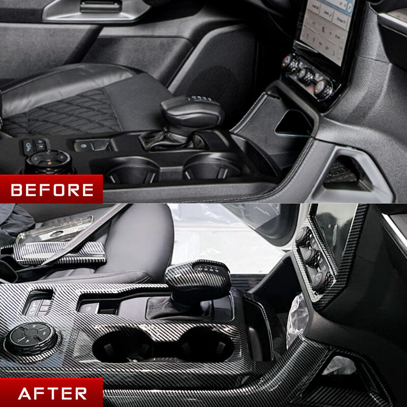1pc ABS Carbon Fiber Color Gear Shift Knob Decorator Cover Interior Decorative for Ford Ranger Everest 2023