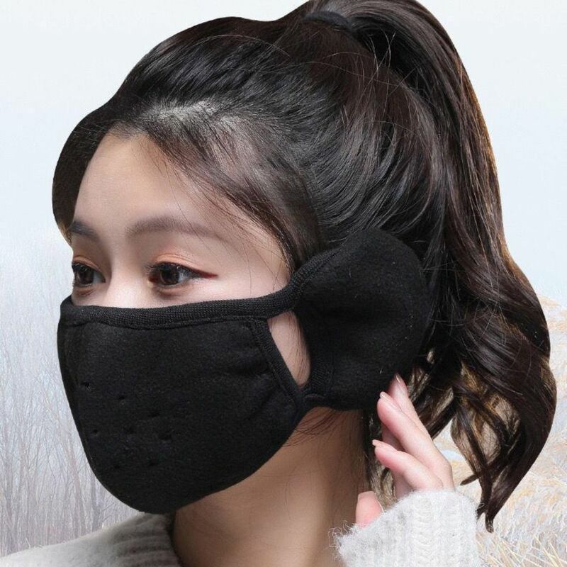 Thermal Earmuffs Mask Breathable Windproof Dustproof Winter Mask Cloth Accessories Ear Warmer Half Face Mask Ladies
