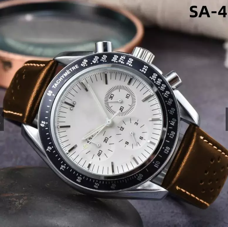 Reloj clásico de lujo para hombre, cronógrafo de cuarzo con correa de acero y temporizador, diseño a la moda, nuevo
