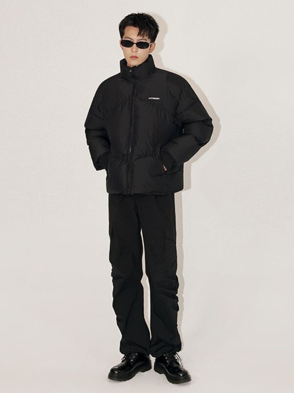 Inverno masculino versão coreana tendência solta high sense curto engrossado algodão-acolchoado jaqueta masculina algodão-acolchoado