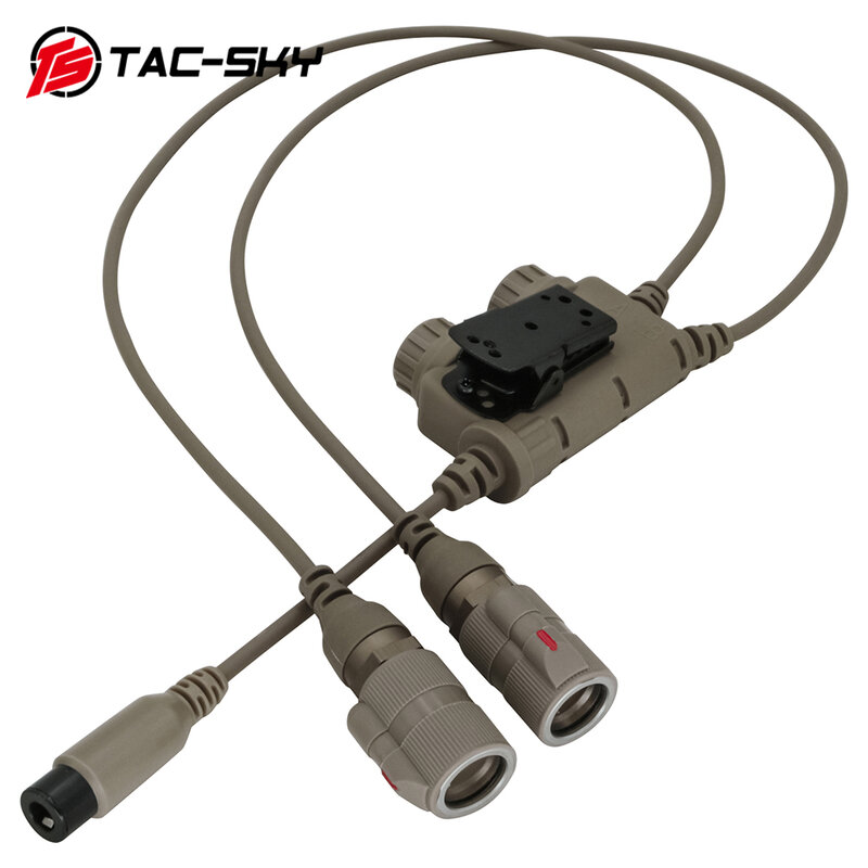TAC-SKY RAC Adapter Tactical Dual Communication 6 Pin PTT for PRC 148/152 Walkie Talkie Tactical Headset COMTAC Shooting Headset
