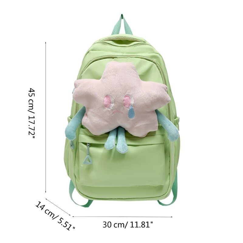 Sac à dos pour ordinateur portable, sac d'école de style japonais, sac à dos de voyage de grande capacité, sacs de livre pour étudiant et adolescent, décor étoile