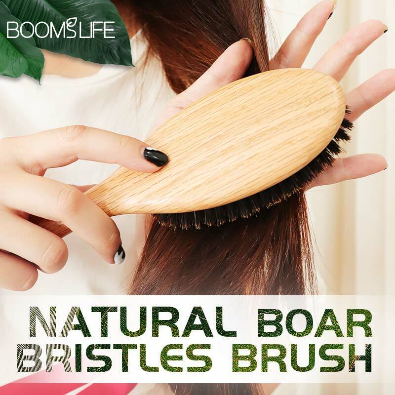 BOOMSLIFE Boar Bristle Hair Brush Women Combs for Hair Wood HairBrush Detangle Straightener Brush Hair Comb Barber Accessories