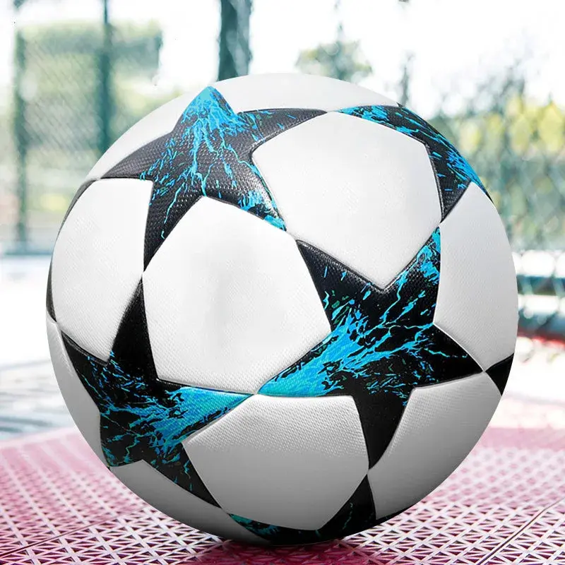 Top Soccer Ball Team Match Football Grass Outdoor Indoor Game Use Group Training Official Size 5 Seamless PU Leather