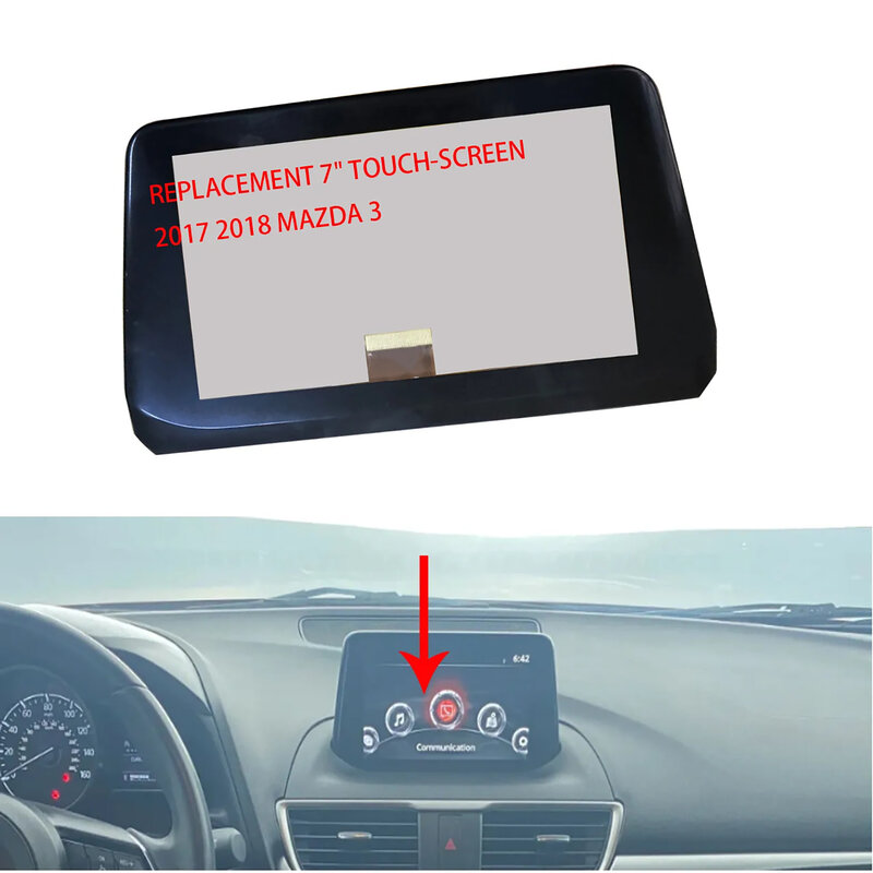 Digitalizador de Panel de pantalla táctil de 7 "para Mazda 3, 2017, 2018, navegación Gps, pantalla de Radio, B61A611J0