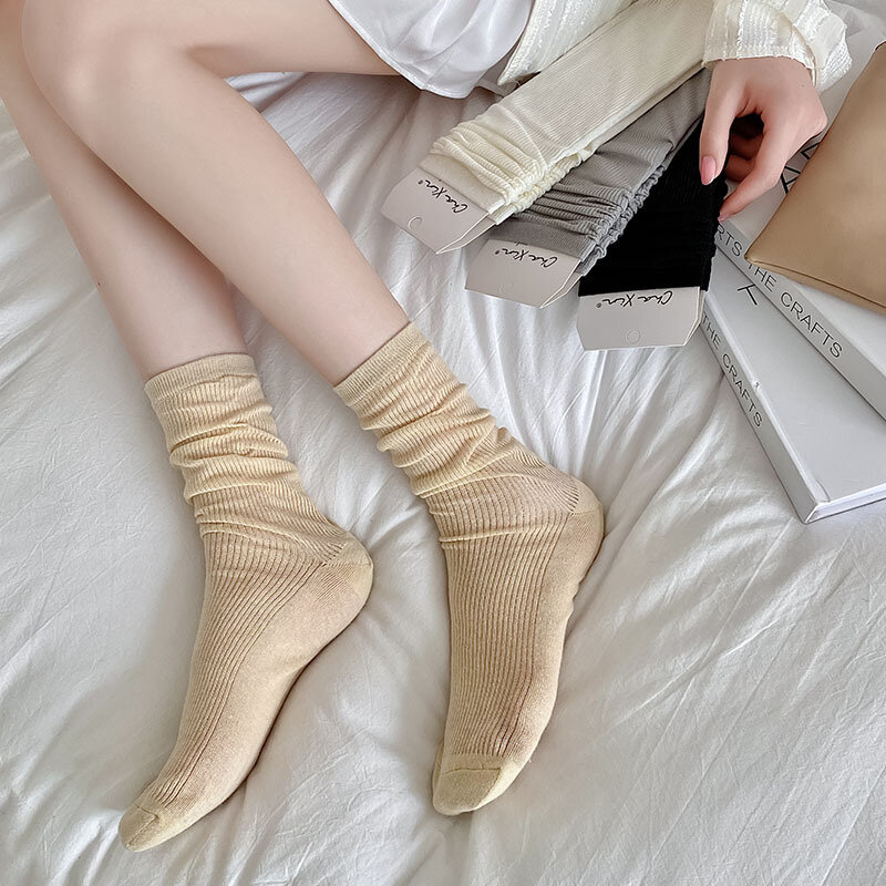 Модные женские носки в Корейском стиле, летние тонкие сетчатые Дышащие Короткие носки в стиле Харадзюку, однотонные свободные длинные носки для девочек в японском стиле JK