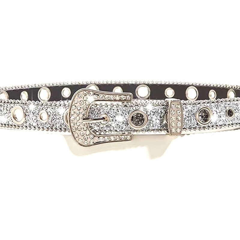 Waist Belt with Buckle Y2k Full Sequins Belt for Adult Drop Shipping
