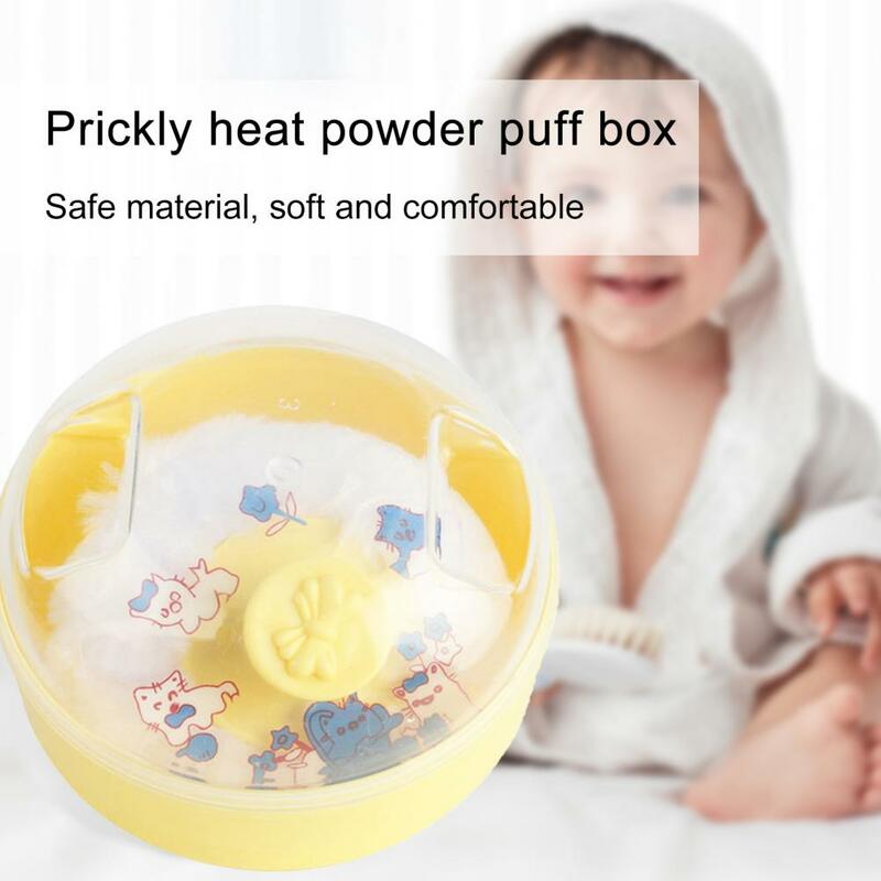 Baby Care Powder Container com Puff, Caixa portátil do cuidado do bebê, Acessório cosmético