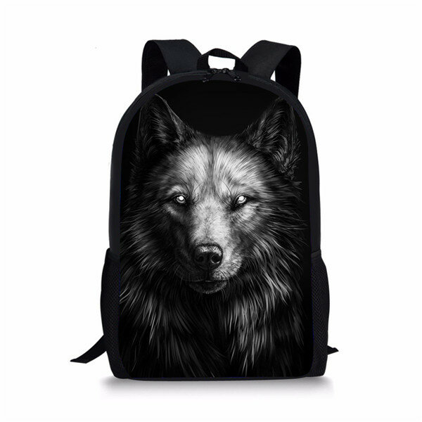 Cool Printing Animal Wolf Student School Bag Girls Boys Book Bag Teenager Daily Casual Backpack Woman Man Storage Rucksacks