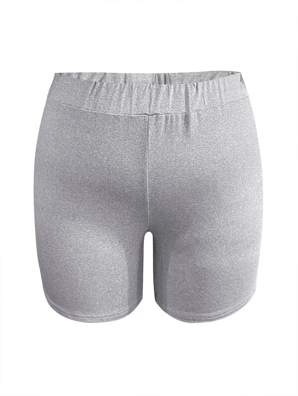 Lw Plus Size Trendy Tweedelige Set Met Hartenprint Voor Split Shorts Met Casual T-Shirt Met Korte Mouwen En Korte Broek Met Trekkoord