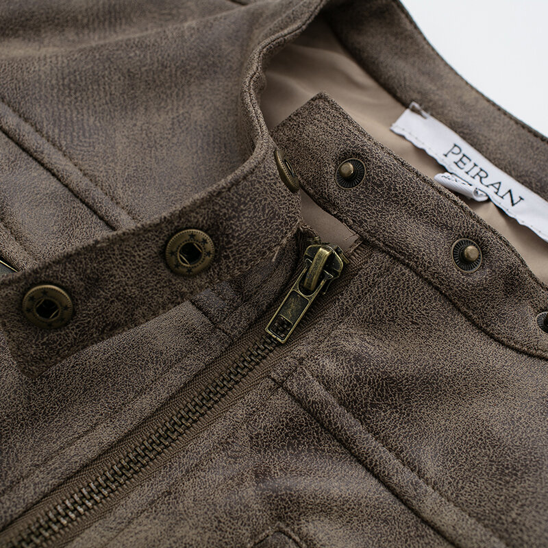 Imitacja skóry zamszowej kurtka bomberka w stylu Vintage brązowy płaszcz szykowny zamek krótki strój kobieta Streetwear
