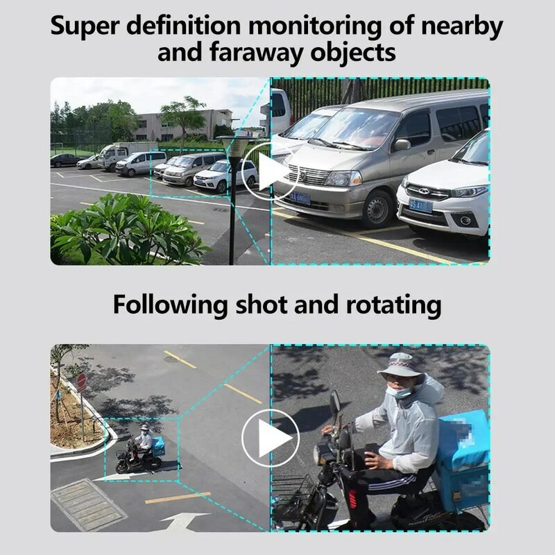 Lutovaglia 9MP WiFi/RG45/telecamera hotspot Zoom 10X tre lenti a due schermi rilevamento umanoide multipersona videosorveglianza CCTV