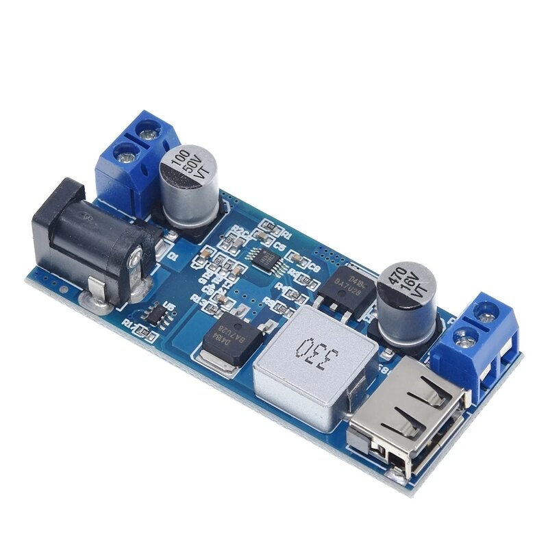 Регулируемый понижающий преобразователь источника питания USB LM2596S, 24 В/12 В в 5 А, зарядный модуль для телефона