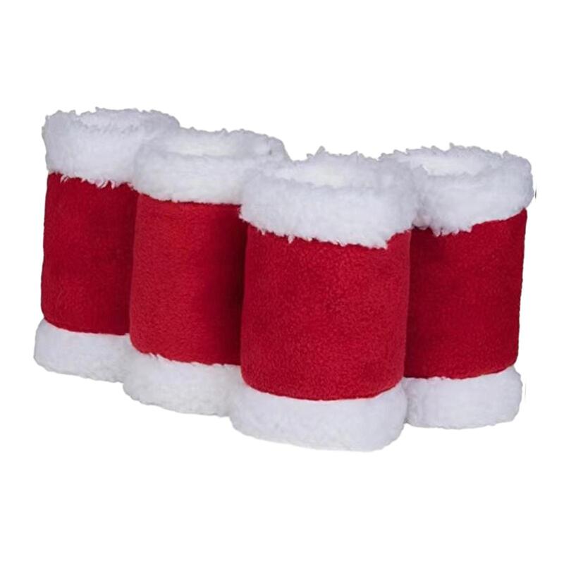 4Pcs Horse Leg Wraps Leggings Wrap Polar Fleece Fly Leg Boots Wrap for Jumping Christmas Exercising Cosplay Parades Supplies